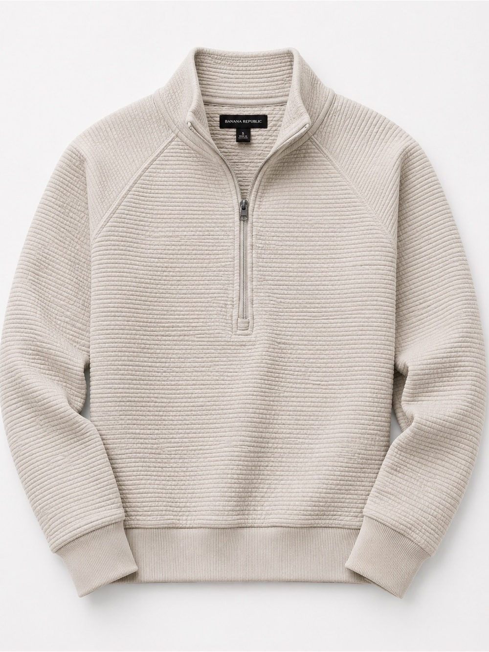 90 degrees
 Women’s Ribbed Half-Zip Sweater - Light Beige